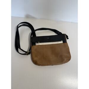 Fossil Tri-Color Leather Crossbody Bag Black White Tan Fiona Small Handbag